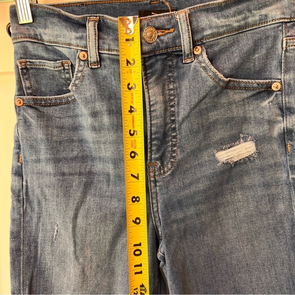 Express Mom Jean Women Size 0 Super High Rise Teen Junior Distressed Ankle Short - Picture 7 of 11